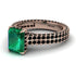 Radiant Cut Emerald Pave Engagement Ring - Kenzie No. 35