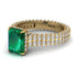 Radiant Cut Emerald Pave Engagement Ring - Kenzie No. 4 image 2