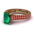 Radiant Cut Emerald Pave Engagement Ring - Kenzie No. 49