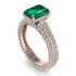 Radiant Cut Emerald Pave Engagement Ring - Kenzie No. 5