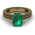 Radiant Cut Emerald Pave Engagement Ring - Kenzie No. 34