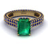 Radiant Cut Emerald Pave Engagement Ring - Kenzie No. 64 image 3