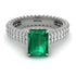 Radiant Cut Emerald Pave Engagement Ring - Kenzie No. 6