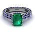 Radiant Cut Emerald Pave Engagement Ring - Kenzie No. 66