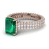 Radiant Cut Emerald Pave Engagement Ring - Kenzie No. 5