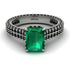 Radiant Cut Emerald Pave Engagement Ring - Kenzie No. 36