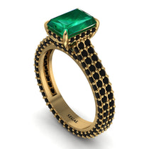 Radiant Cut Emerald Pave Engagement Ring - Kenzie No. 34 image 1