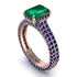 Radiant Cut Emerald Pave Engagement Ring - Kenzie No. 65