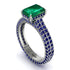 Radiant Cut Emerald Pave Engagement Ring - Kenzie No. 66