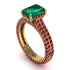 Radiant Cut Emerald Pave Engagement Ring - Kenzie No. 49 image 1
