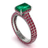 Radiant Cut Emerald Pave Engagement Ring - Kenzie No. 51