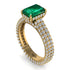 Radiant Cut Emerald Pave Engagement Ring - Kenzie No. 4 image 1