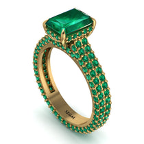 Radiant Cut Emerald Pave Engagement Ring - Kenzie No. 19 image 1