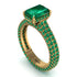 Radiant Cut Emerald Pave Engagement Ring - Kenzie No. 19