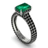 Radiant Cut Emerald Pave Engagement Ring - Kenzie No. 36 image 1
