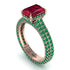 Radiant Cut Ruby Pave Engagement Ring - Kenzie No. 26 image 1