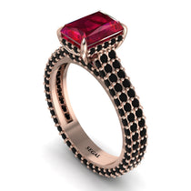 Radiant Cut Ruby Pave Engagement Ring - Kenzie No. 41 image 1