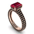Radiant Cut Ruby Pave Engagement Ring - Kenzie No. 41