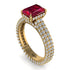Radiant Cut Ruby Pave Engagement Ring - Kenzie No. 10