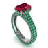 Radiant Cut Ruby Pave Engagement Ring - Kenzie No. 27 image 1