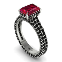Radiant Cut Ruby Pave Engagement Ring - Kenzie No. 42 image 1