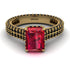 Radiant Cut Ruby Pave Engagement Ring - Kenzie No. 40