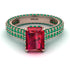 Radiant Cut Ruby Pave Engagement Ring - Kenzie No. 26 image 2
