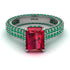 Radiant Cut Ruby Pave Engagement Ring - Kenzie No. 27