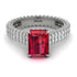 Radiant Cut Ruby Pave Engagement Ring - Kenzie No. 12