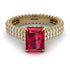 Radiant Cut Ruby Pave Engagement Ring - Kenzie No. 10