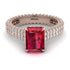 Radiant Cut Ruby Pave Engagement Ring - Kenzie No. 11