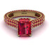 Radiant Cut Ruby Pave Engagement Ring - Kenzie No. 55