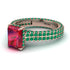 Radiant Cut Ruby Pave Engagement Ring - Kenzie No. 26