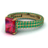 Radiant Cut Ruby Pave Engagement Ring - Kenzie No. 25