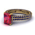 Radiant Cut Ruby Pave Engagement Ring - Kenzie No. 70