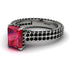 Radiant Cut Ruby Pave Engagement Ring - Kenzie No. 42