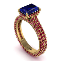 Radiant Cut Sapphire Pave Engagement Ring - Kenzie No. 58 image 1