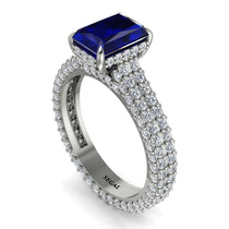 Radiant Cut Sapphire Pave Engagement Ring - Kenzie No. 15 image 1
