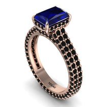 Radiant Cut Sapphire Pave Engagement Ring - Kenzie No. 44 image 1