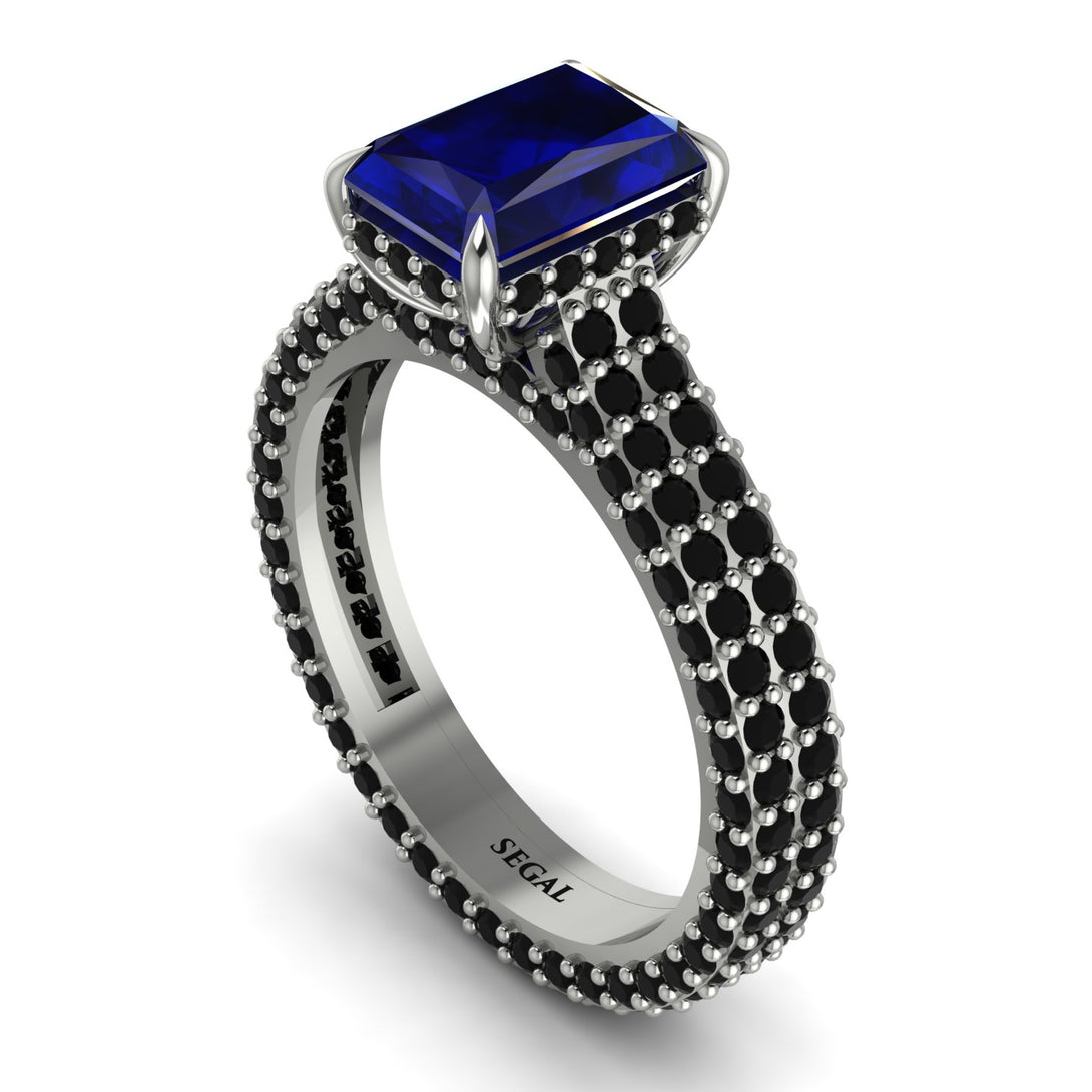 Radiant Cut Sapphire Pave Engagement Ring - Kenzie No. 45