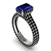 Radiant Cut Sapphire Pave Engagement Ring - Kenzie No. 45 image 1