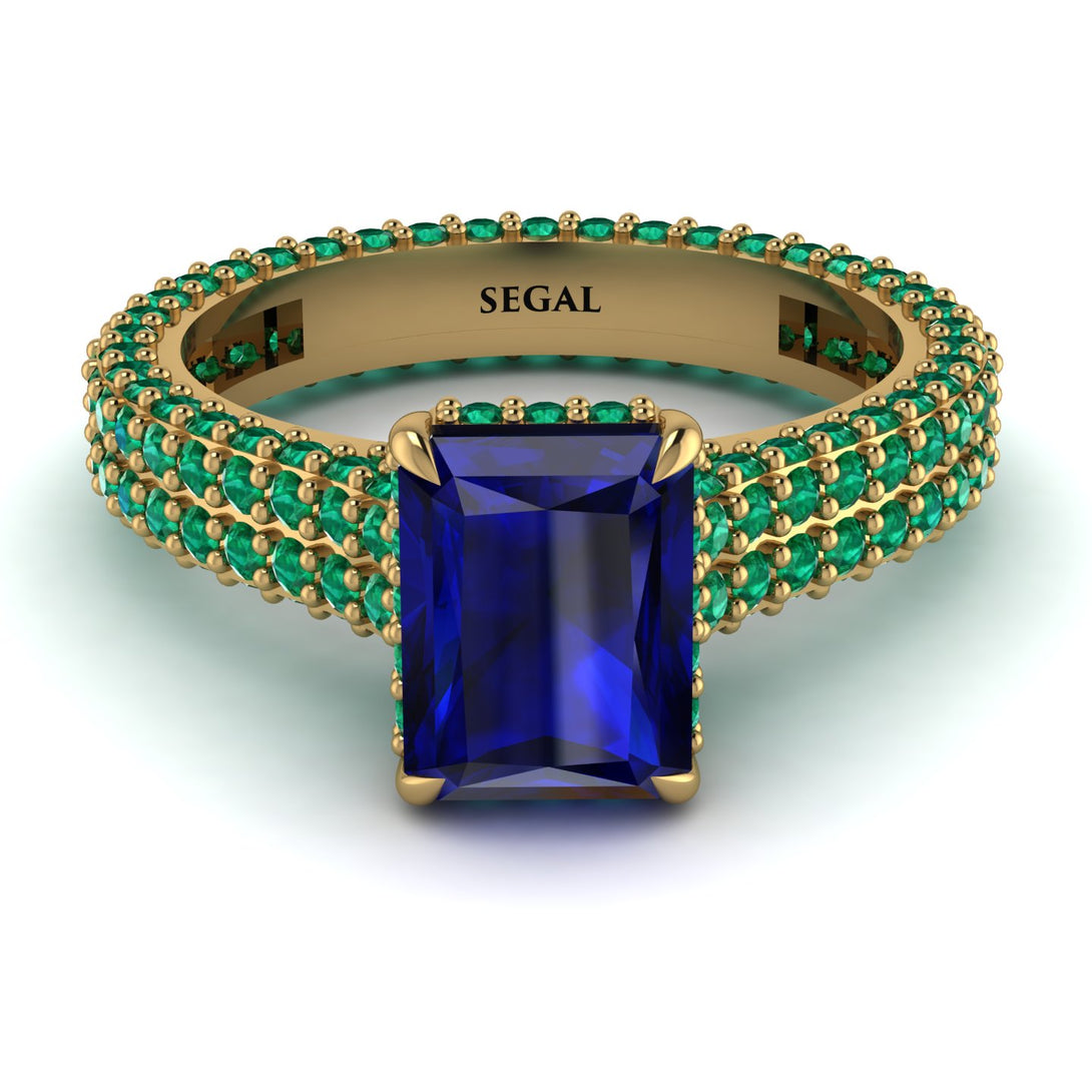 Radiant Cut Sapphire Pave Engagement Ring - Kenzie No. 28