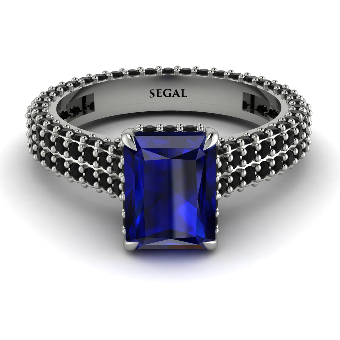 Radiant Cut Sapphire Pave Engagement Ring - Kenzie No. 45