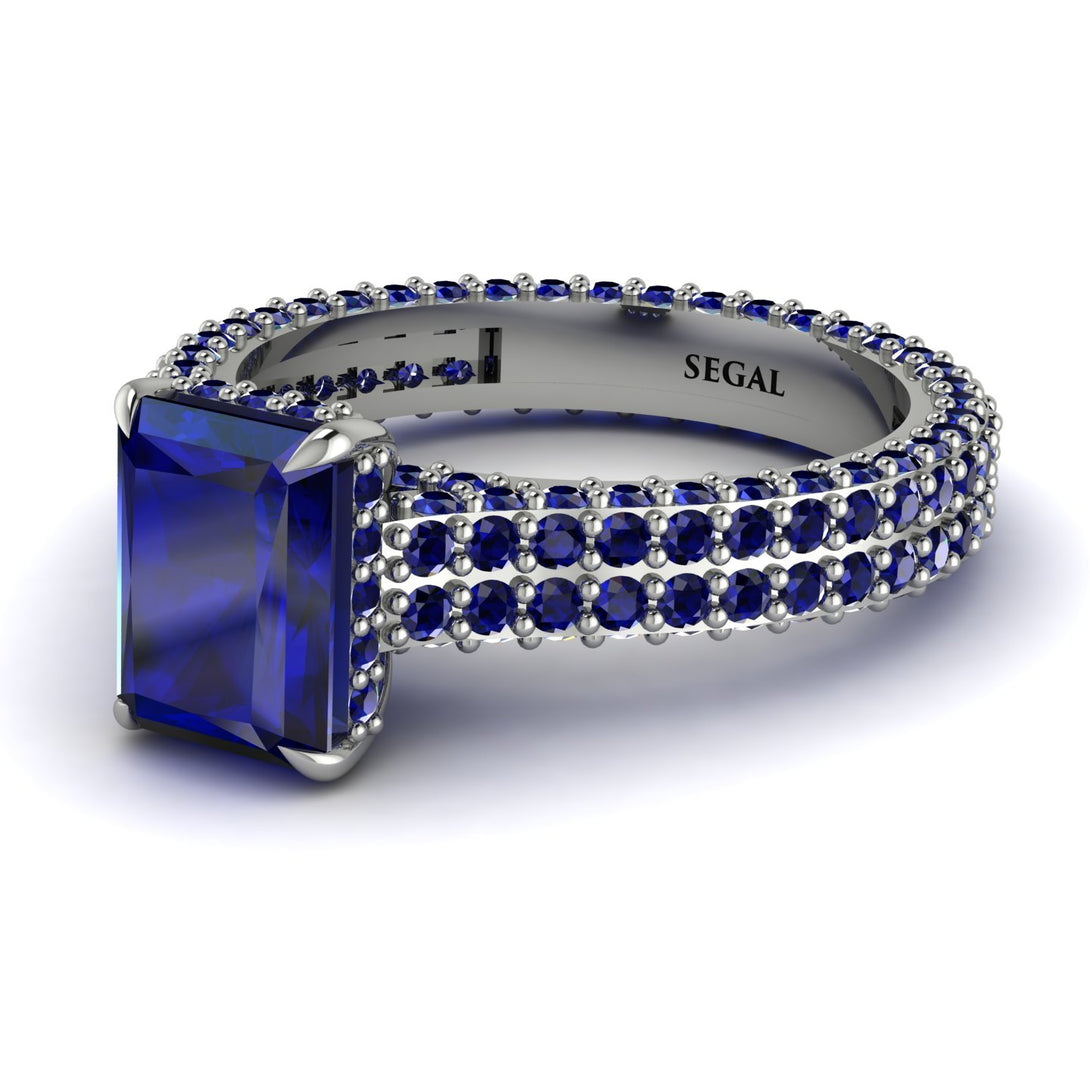 Radiant Cut Sapphire Pave Engagement Ring - Kenzie No. 75