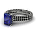 Radiant Cut Sapphire Pave Engagement Ring - Kenzie No. 45