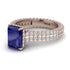 Radiant Cut Sapphire Pave Engagement Ring - Kenzie No. 14