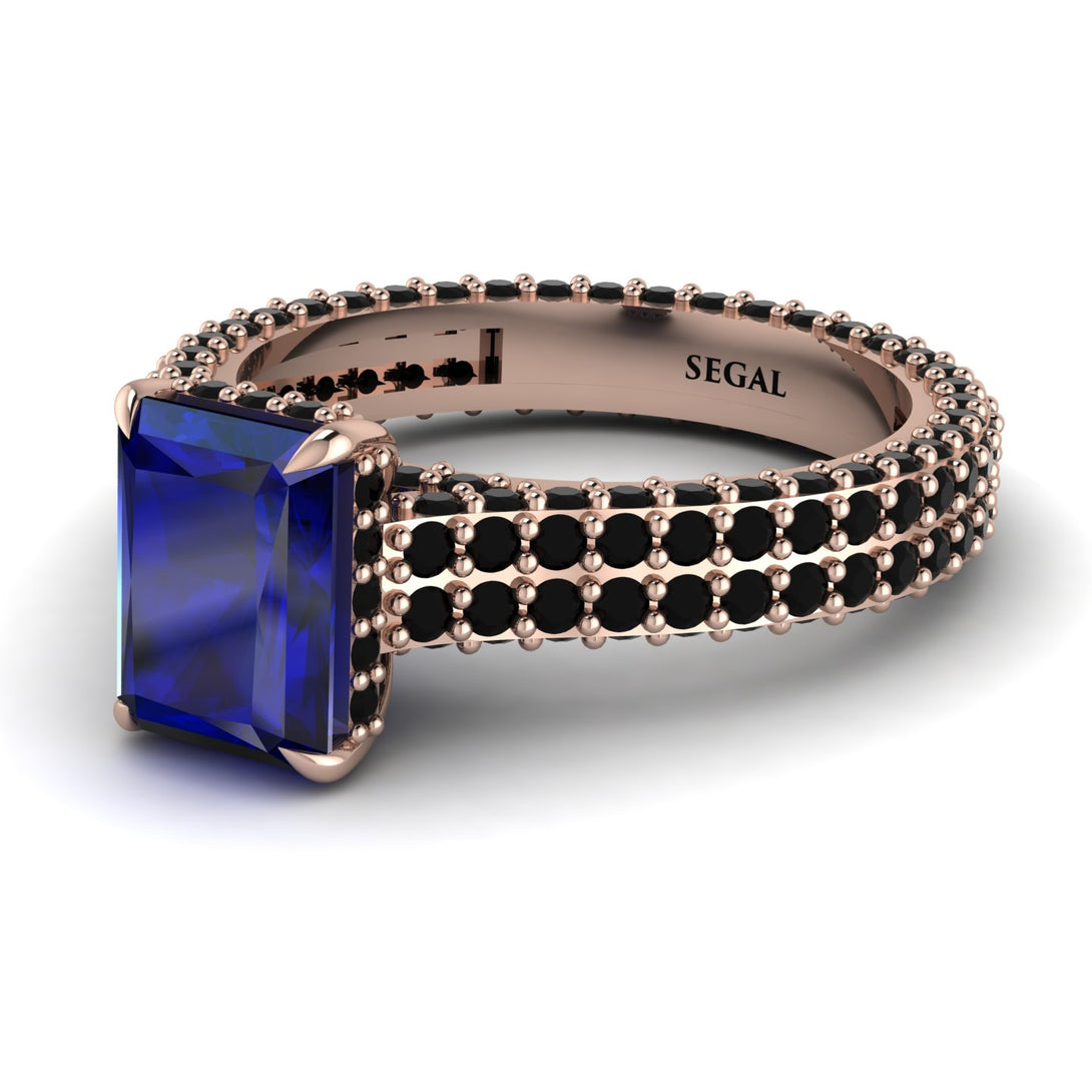 Radiant Cut Sapphire Pave Engagement Ring - Kenzie No. 44