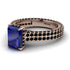 Radiant Cut Sapphire Pave Engagement Ring - Kenzie No. 44