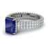 Radiant Cut Sapphire Pave Engagement Ring - Kenzie No. 15