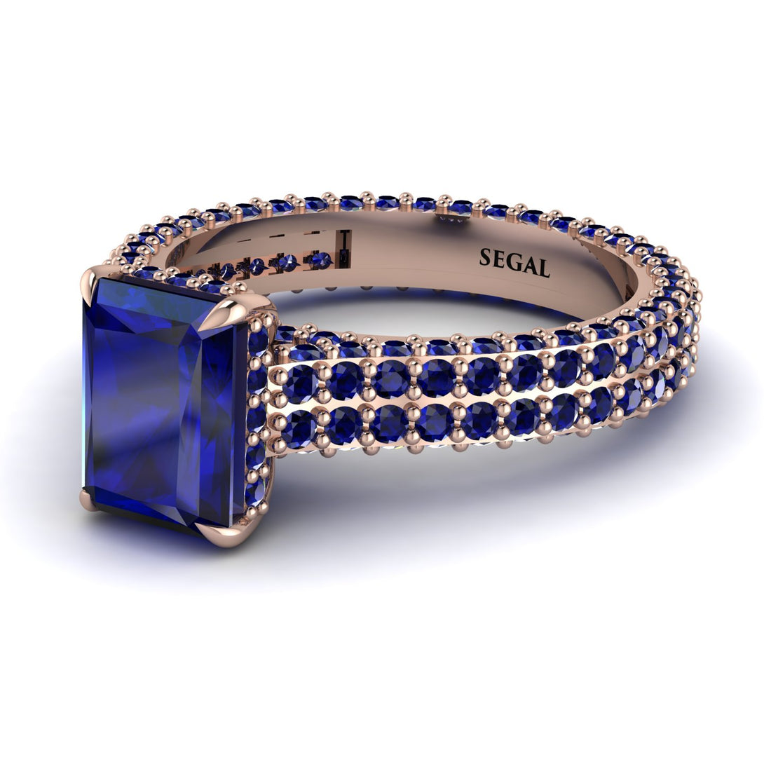 Radiant Cut Sapphire Pave Engagement Ring - Kenzie No. 74
